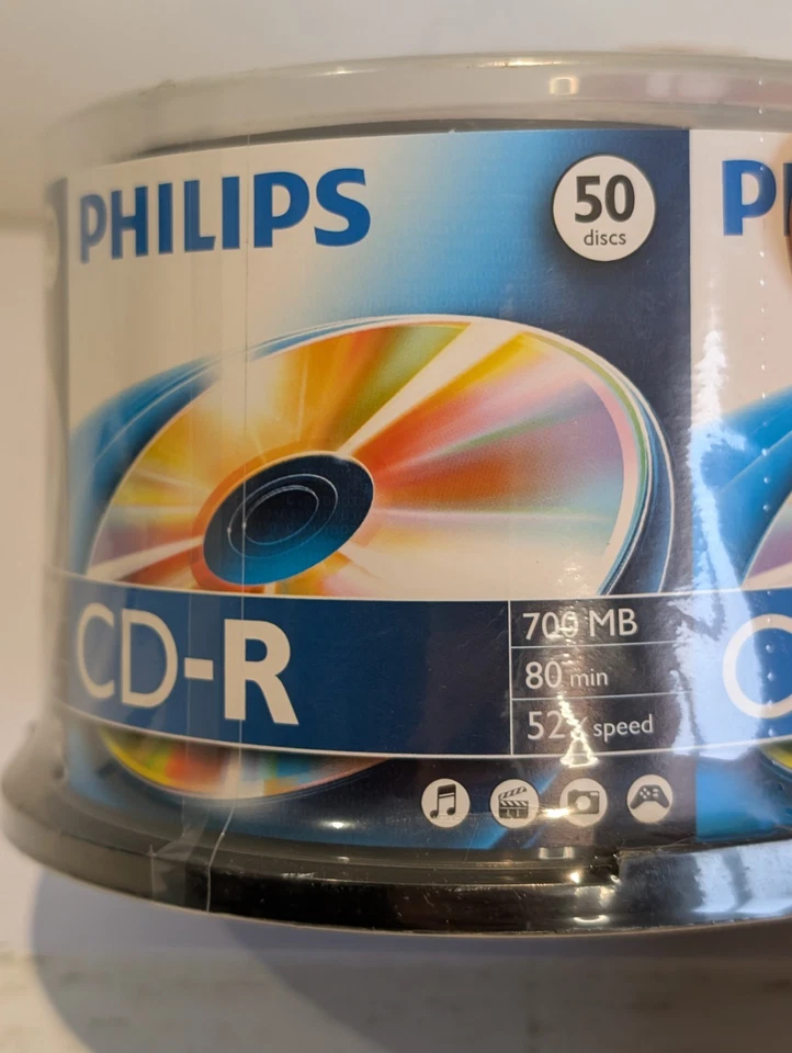 Philips Recordable Blank CD-R Discs 50 Pack - 80 Min 52x 700MB - SEALED - Image 3 of 3