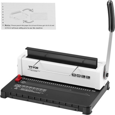 VEVOR Coil Spiral Binding Machine, Manual Book Maker 34-Holes Binding 120 Sheets