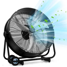 30'' Industrial High Velocity Heavy Metal Drum Floor Fan 360° Air 13,000 CFM