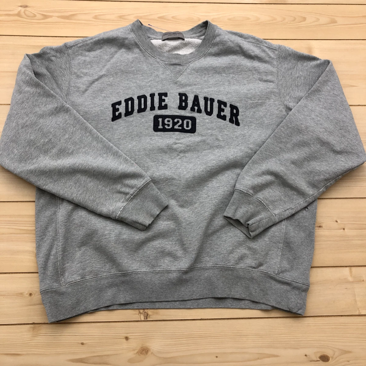 Vintage Eddie Bauer Gray Embroidered Eddie Bauer 1920 Sweatshirt Adult Size XL