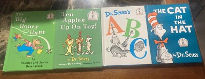 Cat in the Hat, ABC, Big Honey Hunt & Ten Apples On Top By Dr. Seuss, 4 Books