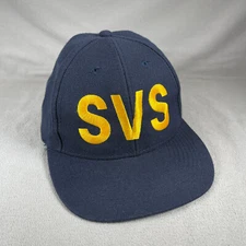 SVS Hat Men Blue Snapback Embroidered Wool Blend Vtg Otto