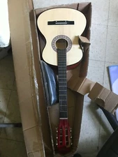 Zeny 38" Natural Acoustic Guitar for Starters Beginners With Guitar Bag, Strap,S