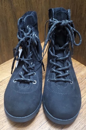 St Johns Bay Women's Black Yosemite Lace Up Boots Block Heel Memory Foam Size 7M - Picture 2 of 7