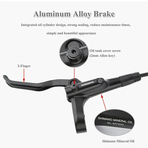Shimano BR MT200 MTB Hydraulic Disc Brake Set Mountain Bike Brake Front Rear New - Picture 4 of 19