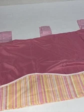 GEENNY BABY Pink w/Strips Gingham Tab Top Nursery 55x15 Valance Curtains (2)
