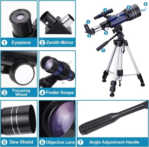 Telescopes for Adults Astronomy, 70Mm Aperture 300Mm Refractor Telescope for Beg - Picture 6 of 7