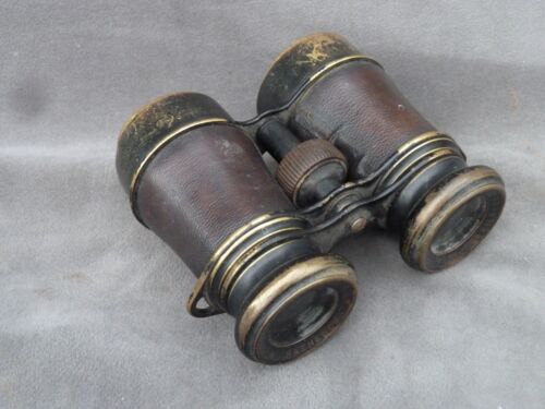 LOVELY QUALITY VICTORIAN BINOCULARS BRASS/LEATHER EMIL BUSCH A-G RATHENOW 1890S - Picture 3 of 10