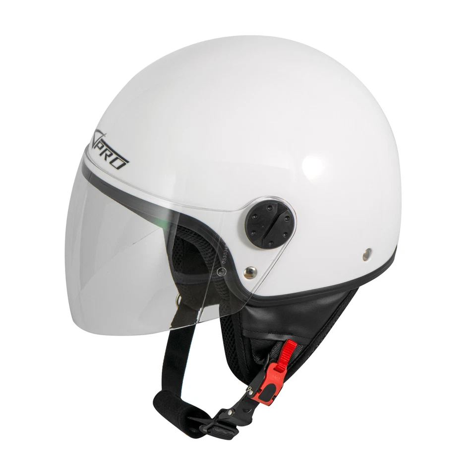 Motorradhelm Motorrad Roller Jet Helm Demi Mit Viser Weiss - Bild 3 von 4