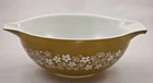 Vintage PYREX 444 Large Spring Blossom Crazy Daisy Cinderella 4 QT Green Bowl