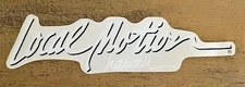 Local Motion Hawaii Sticker White Text Black Outline Clear