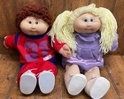 2 Vintage 1980's Cabbage Patch Kids Dolls Boy & Girl w/ Original Outfits