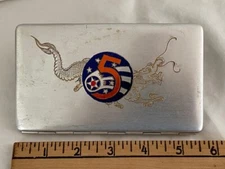 Korean War 5th Air Force Cigarette Case & K-55 Mess Osan Korea Pocket Knife