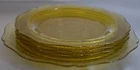Federal Glass Patrician Spoke Yellow 4 pc Set Excellent Condition Vintage