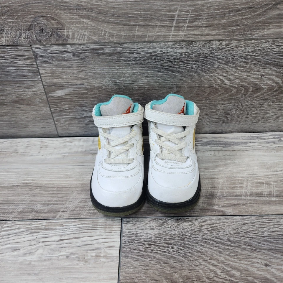 Air Jordan AJF 5 Zapatos Niños Pequeños 7C Blanco 407337-103 Tenis Deportivos Atléticos Foto 4 de 4