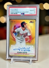 Juan Soto /50 Gold Refractor Auto PSA 10 2019 Topps 1st Finest card
