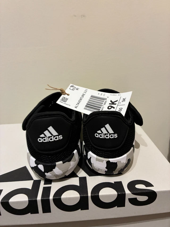 NWT Adidas Toddler Boys Altaventure 2.0 Slip On Sandal Sneaker Black Camo - 9K - Image 3 of 4