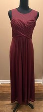 Kids size 18 David's Bridal long Maroon dress (#6)