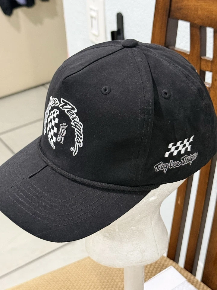 Sombrero de firma TROY LEE DESIGNS ARTE Y VELOCIDAD negro gorra ajustable bordada Foto 2 de 4