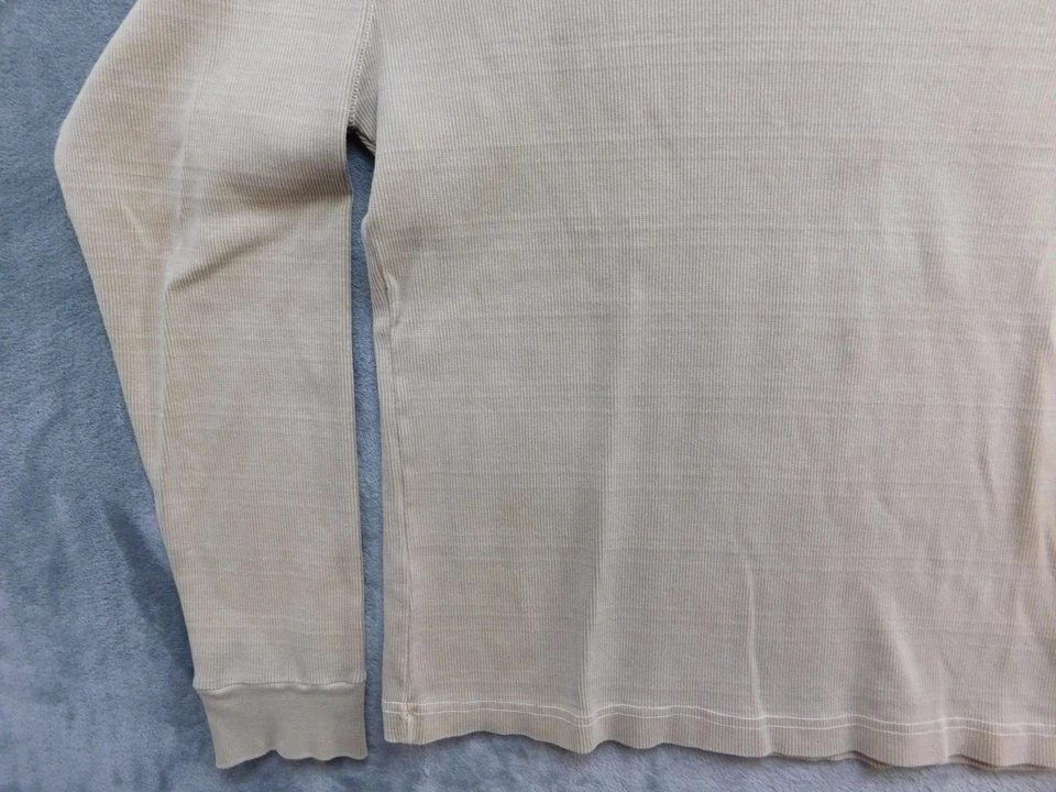 Gramicci Shirt Womens Medium Taupe Long Sleeve Crewneck Rib Knit Made in USA - Image 4 of 4