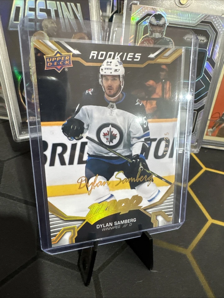 2022/23 Upper Deck MVP Dylan Samberg GOLD #18/25 Rookie Winnipeg RC - Image 4 of 4