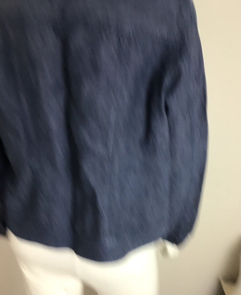 Chaqueta para mujer Kate Hill talla 12 P azul informal de lino look vaquero Foto 3 de 4