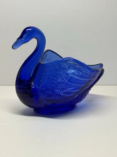 Fenton Cobalt Blue Art Glass Swan Multi-use Dish