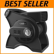 Portable Air Blower Fan, 3-Speed High Velocity, 12" - Black