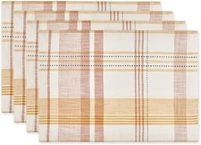 DII Veranda Plaid Collection Decorative Placemat Set, 13x19, 