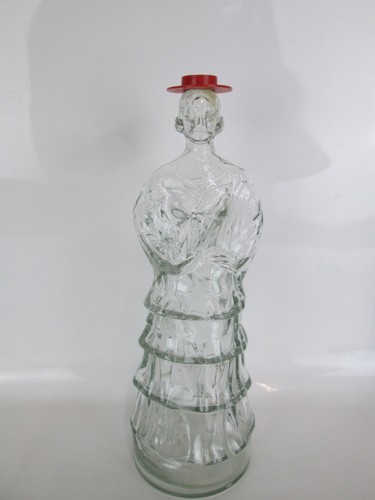 Vintage Matador And Flamenco Dancer Large Glass Bottles With Hat Stoppers - Picture 14 of 24