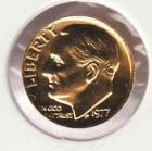 24k Gold Plate Rare Old US 1977 Liberty Roosevelt Dime Collector Collection Coin