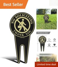 No Soliciting Yard Sign - Heavy Duty, Double Sided, Waterproof  Stylish