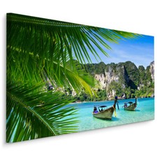 CANVAS Leinwand Bilder XXL Wandbilder Sonne Karibik Palmen Natur 14298