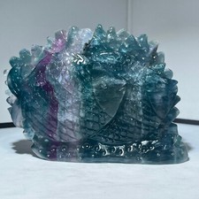 202g Fluorita Natural Tallado a Mano Peces Cuarzo Cristal Curación Espiritual 🐠🌈