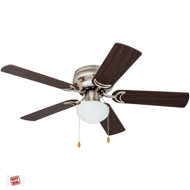 Flush Mount Ceiling Fan With Led Globe Light Hugger Low Profile Ceiling 42 Inch