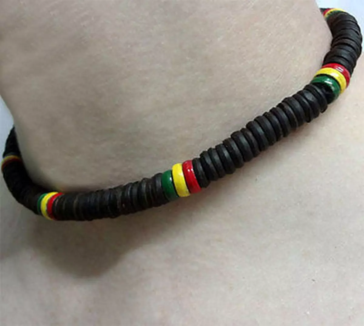 Rasta wood bead necklace online