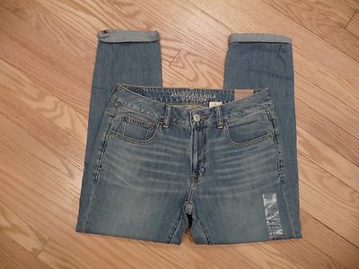 Jean American Eagle Garçon – Stretch Délavé Foncé, Taille 6 Capri, Occasion TBE