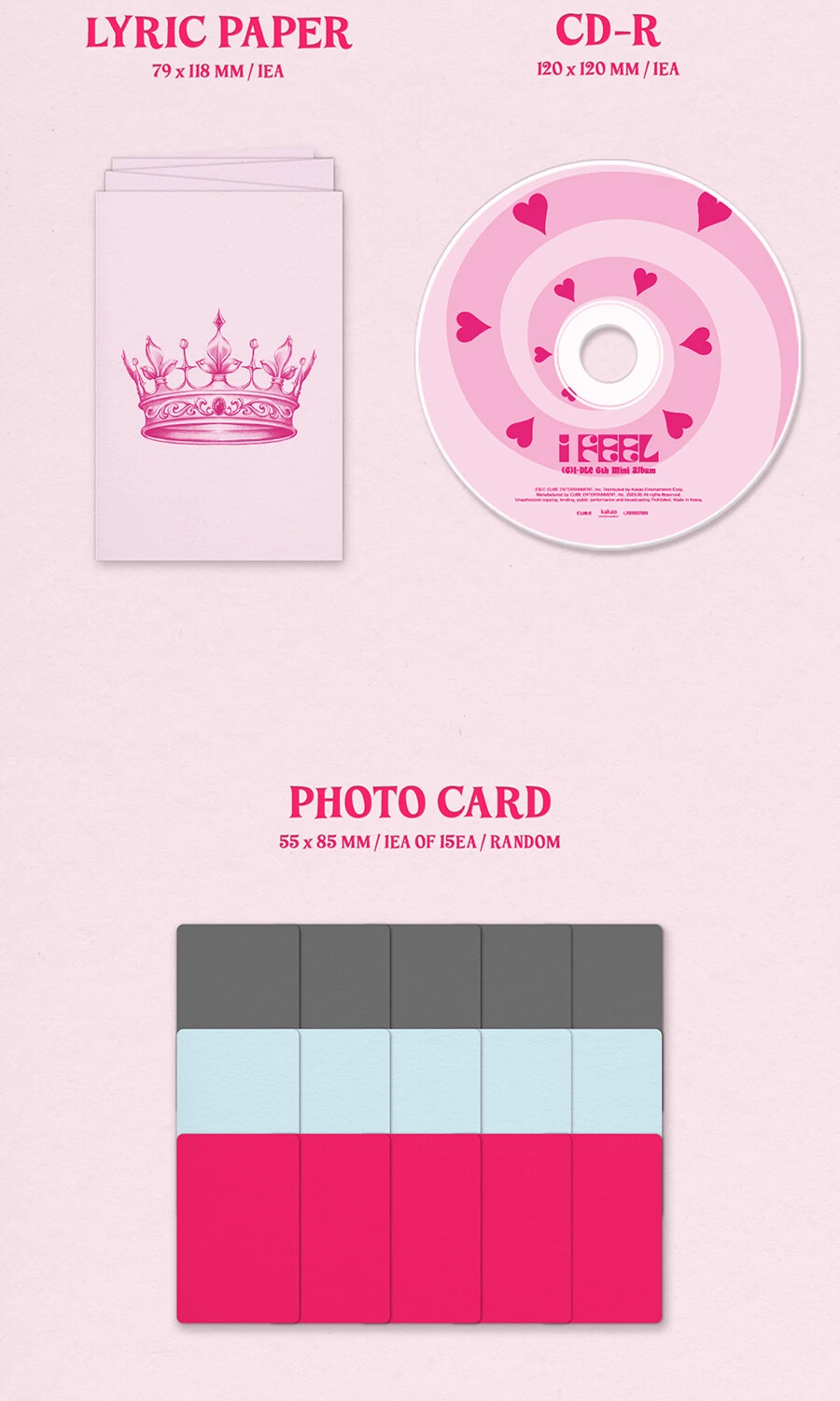 i-dle アルバムJewel ver CD 新品未開封 50枚 GIRL (G) I-DLE [I FEEL] 6th Mini Album JEWEL Ver/CD+Photo Book+