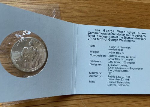 The George Washington Silver Commemorative Half Dollar Coin 250th Anniversary - Picture 16 of 21