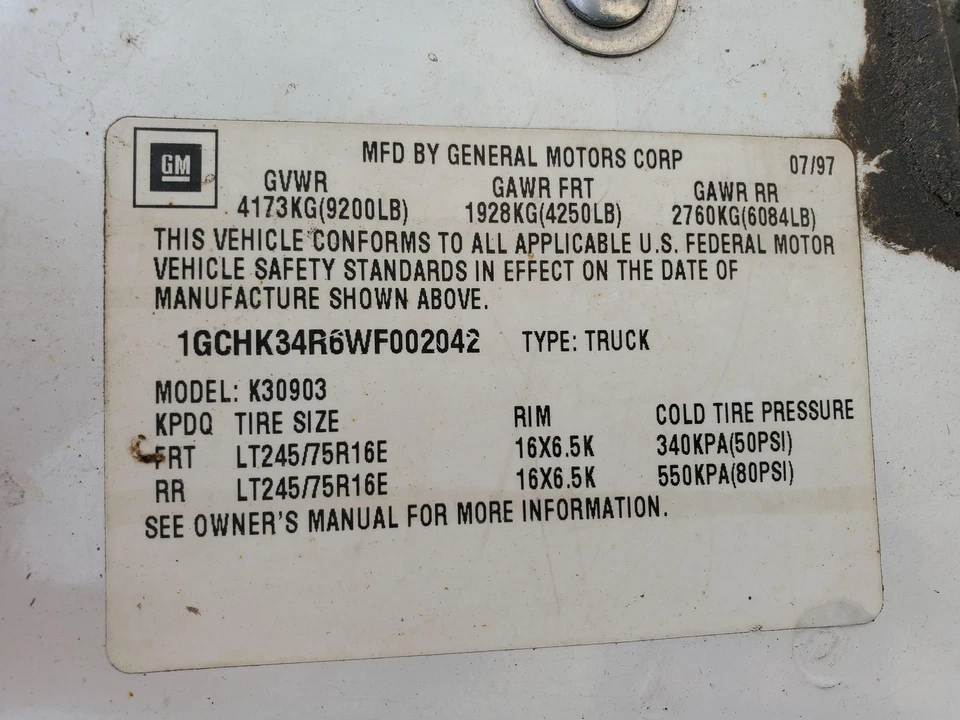 Espejo de puerta izquierdo izquierdo Chevy Pickup 3500 1988-2000 Foto 3 de 4
