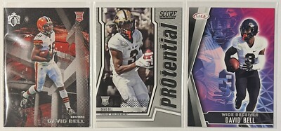 David Bell 3 Card Lot. Rookie RC. Purdue / Cleveland Browns