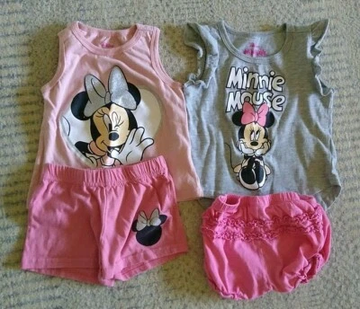 Disney Junior Minnie Niña Conjunto de 2 Piezas Pantalones Cortos y Camiseta VERANO - Imagen 1 de 4