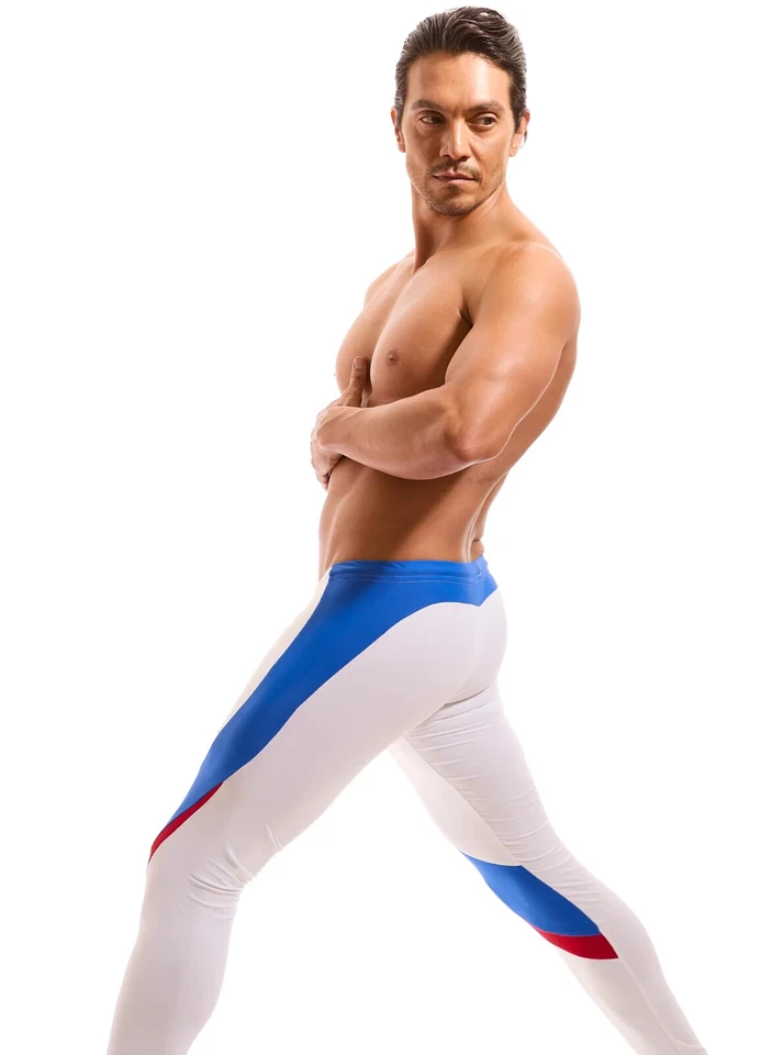 N2N Bodywear Hombre Blanco Azul Ultra Piel Corredor Medias Talla L Foto 4 de 4