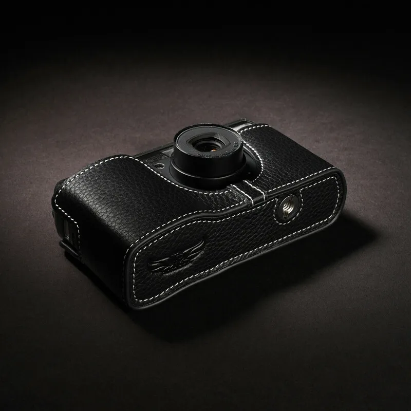 Genuine Real Leather Half Camera Case Bag Cover for Ricoh GR1V