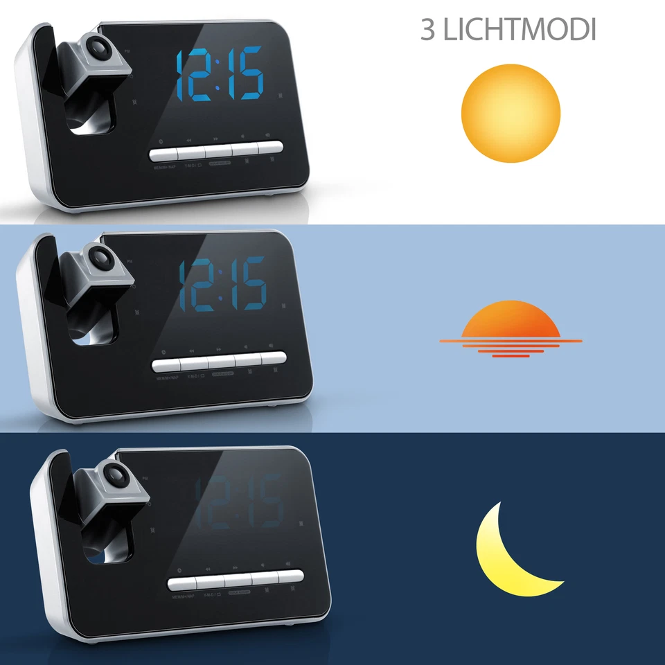 Brandson FM Radiowecker / Projektionswecker / Uhrenradio / digitaler Wecker - Bild 2 von 4