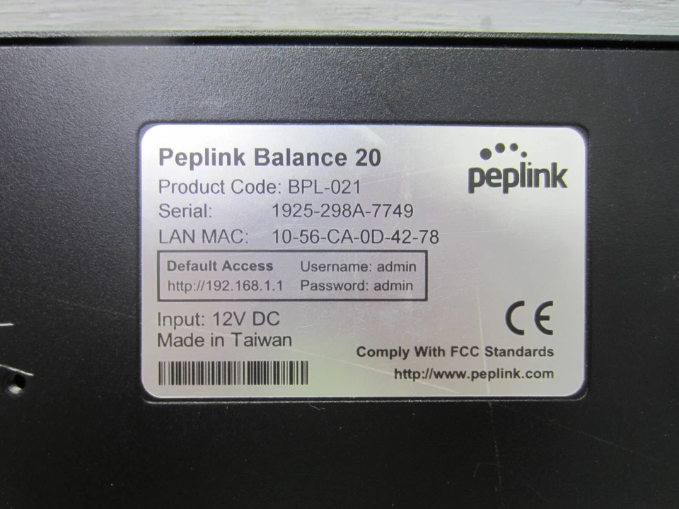 Peplink Balance 20 (BPL-021) 4 port GE LAN Switch 4G LTE/3G Modem 150Mbps`` - Image 4 of 4