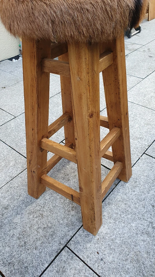 Bar Hocker fell Chalet Sitzhocker Fellhocker Nr. 2