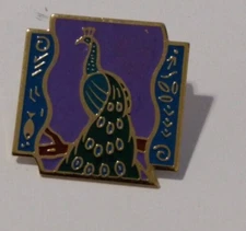 Peacock Multicolor Go Wild! Lapel Tack Pin 1992 Shopko