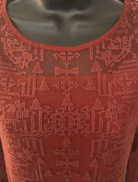 WRAP LONDON Ladies Top Lace Long Sleeve Burgundy Womens Stretch Size Bust 32in - Image 2 of 4