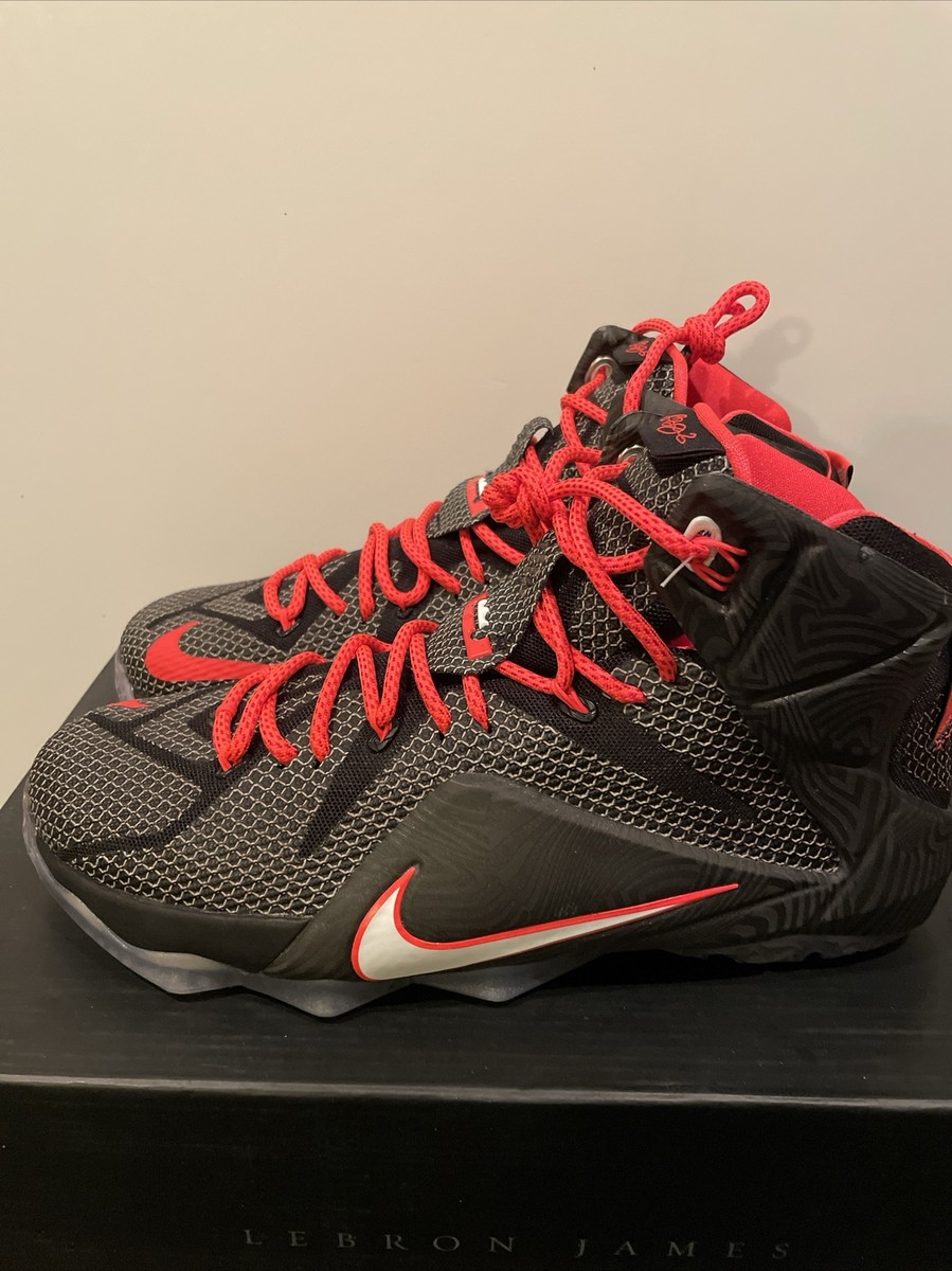 Nike LeBron Xii Black/White-Bright Crimson - SZ 10 Rare New